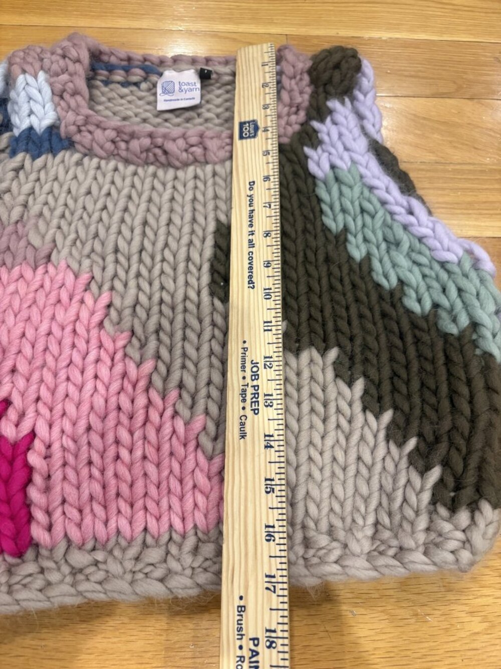 Toast and yarn Size 1 Chunky Knit Colorblock Sleeveless Sweater Top - Picture 3 of 4